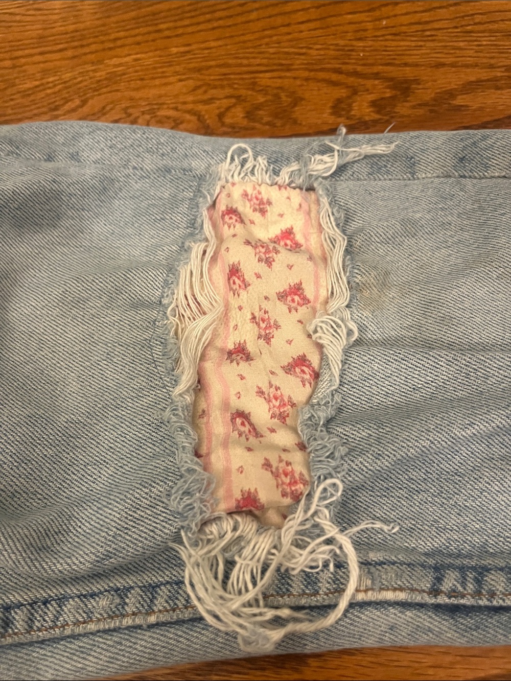 Levi Light Blue Distressed patched Jeans - Picture 8 of 10